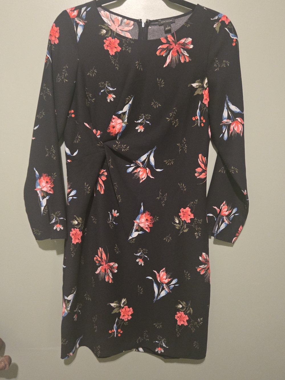 Ann Taylor Floral Twist-Waist Dress - Women's